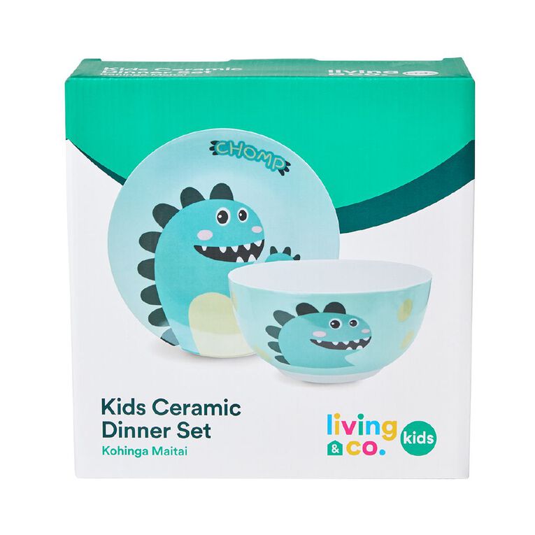 Living & Co Kids Ceramic Dinner Set Multi-Coloured 2 Pack, , hi-res