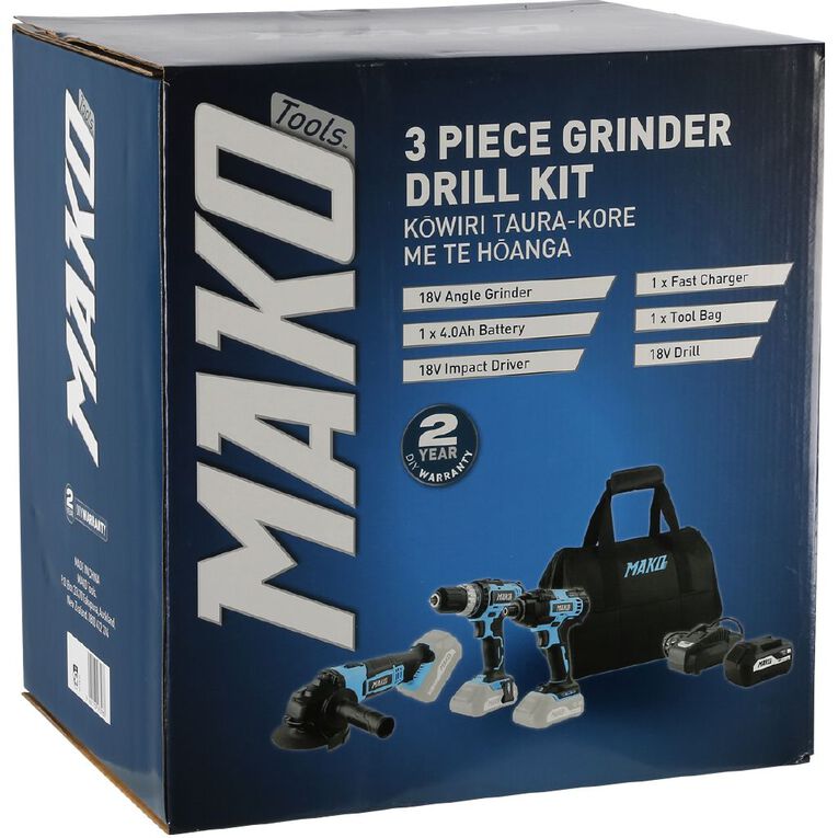 Mako 18V 3 Piece Cordless Combo Kit, , hi-res