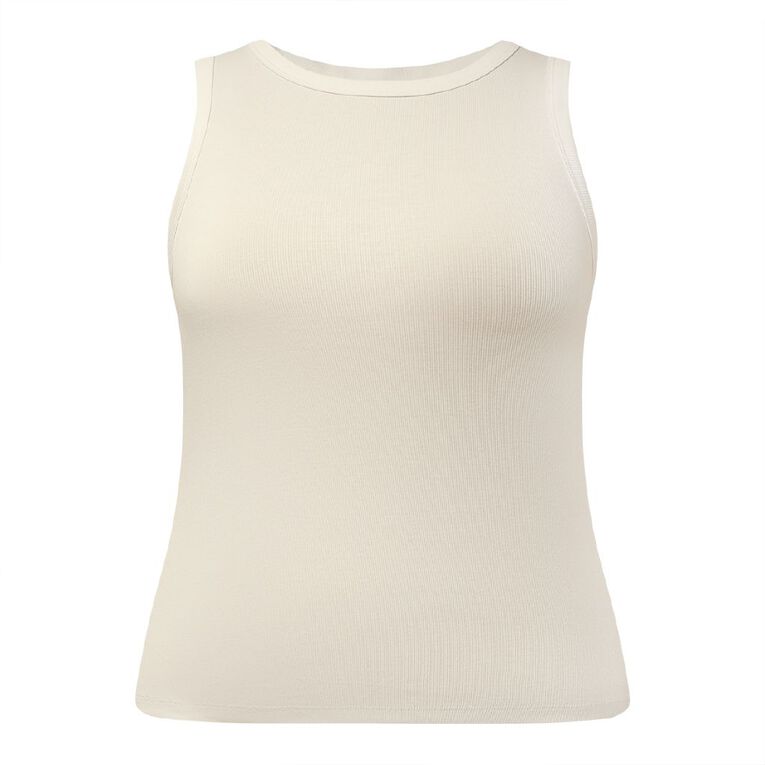 H&H Curve Women's Rib Tank, White, hi-res