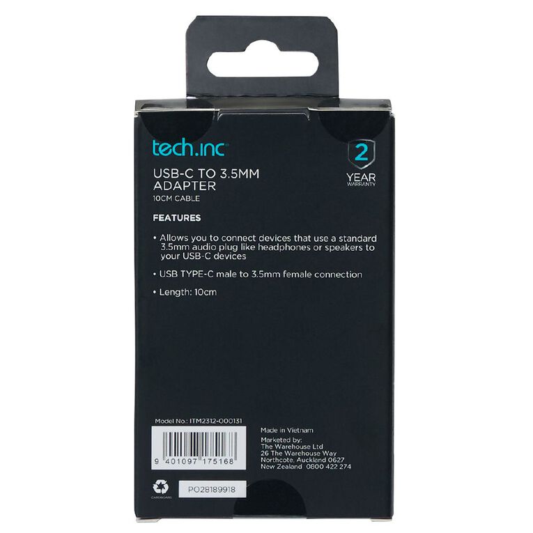 Tech.Inc USB-C to 3.5mm Adapter, , hi-res