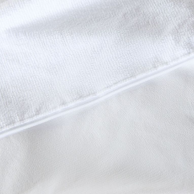 Living & Co Mattress Protector Terry Full Cover White Queen, , hi-res
