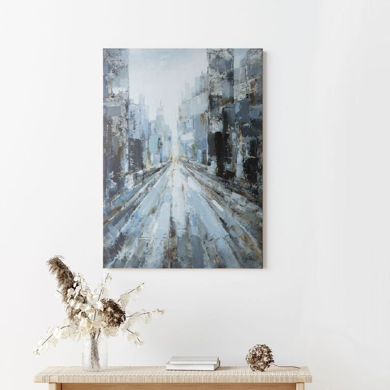 Happy Frames Wall Art Canvas Urban City Street 97x70cm, , hi-res