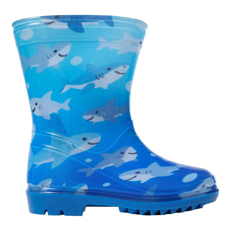 Young Original Junior Kids' PVC Printed Gumboots, Blue, hi-res