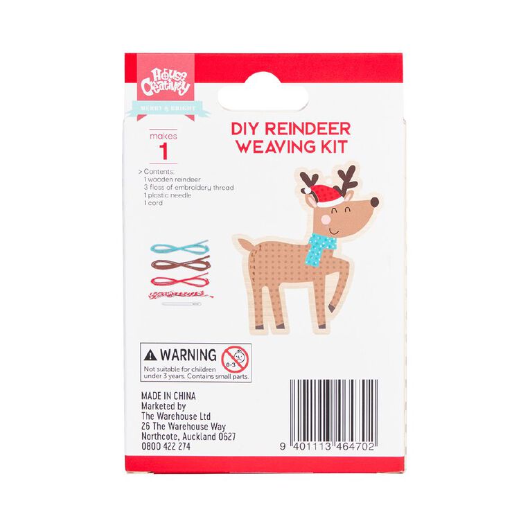 House Creativity Do-It-Yourself Reindeer Weaving Kit, , hi-res