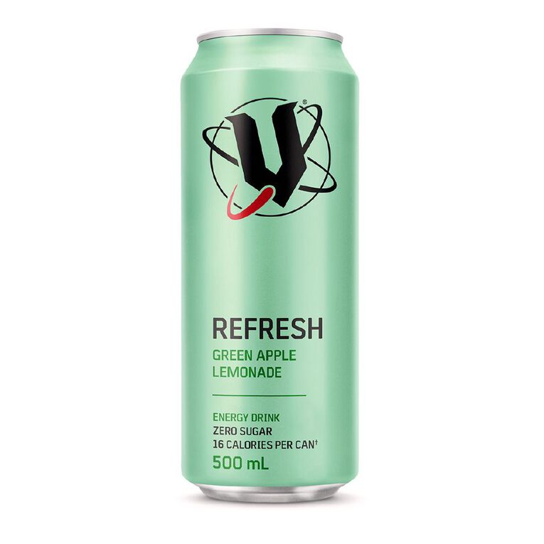 V Energy Drink Refresh Green Apple Lemonade 500ml The Warehouse