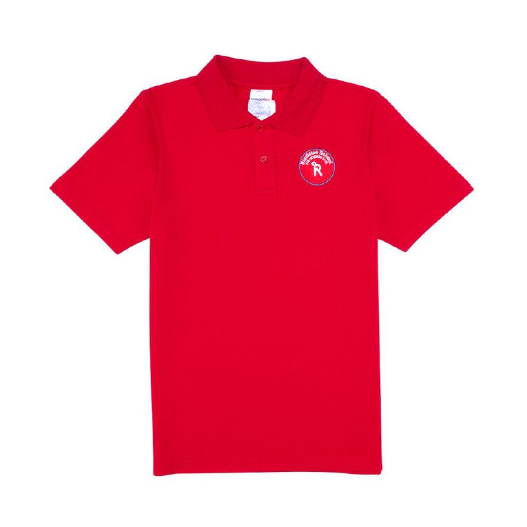 Schooltex Bledisloe School Short Sleeve Polo with Embroidery, Red Mid, hi-res
