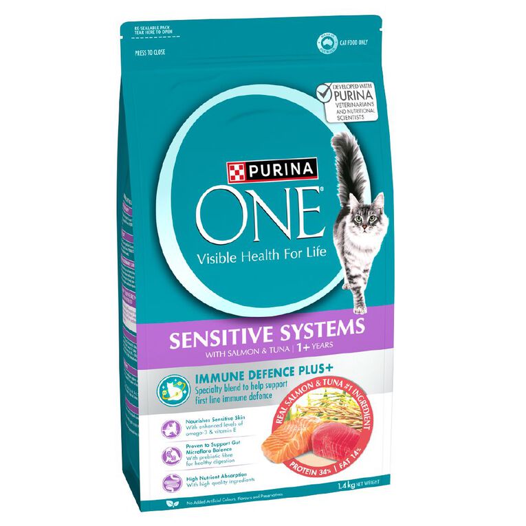 PURINA ONE Adult Sensitive Systems Salmon & Tuna Dry Cat Food 1.4kg