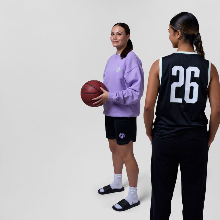 Basketball NZ Crew Sweatshirt, Purple Mid, hi-res