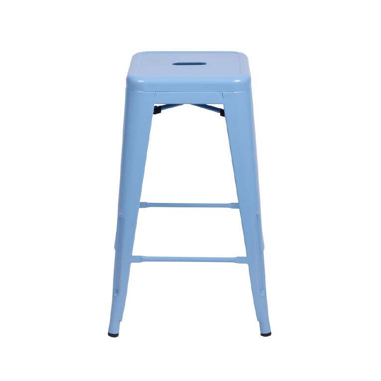 Living & Co Metal Stool Blue 66cm, , hi-res