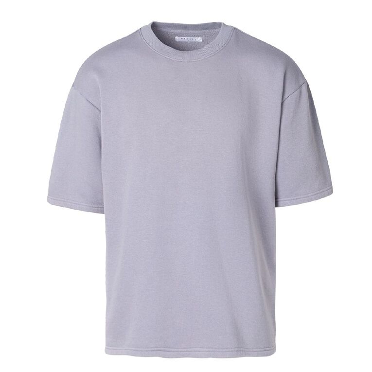 Garage Men's Plain Crew Sweat Tee, Grey Mid, hi-res