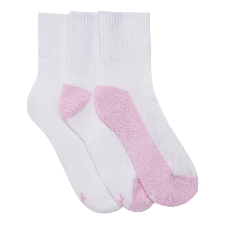 Active Intent Women's Twisted Quarter Crew Socks 3 Pack, White, hi-res