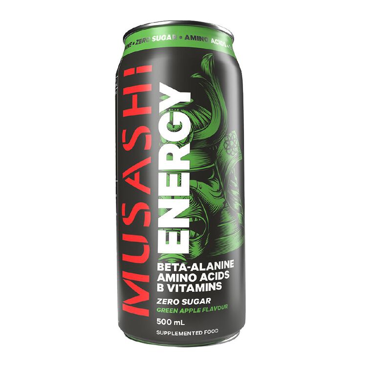 Musashi Energy Drink Green Apple 500ml, , hi-res