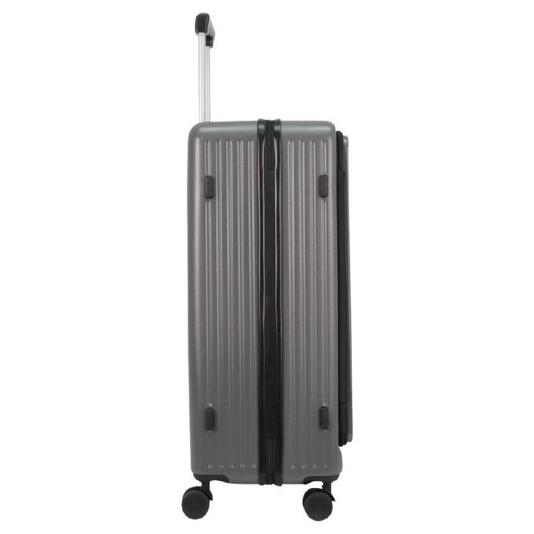 Wander Hard Textured Checked Suitcase with Dual Open, , hi-res