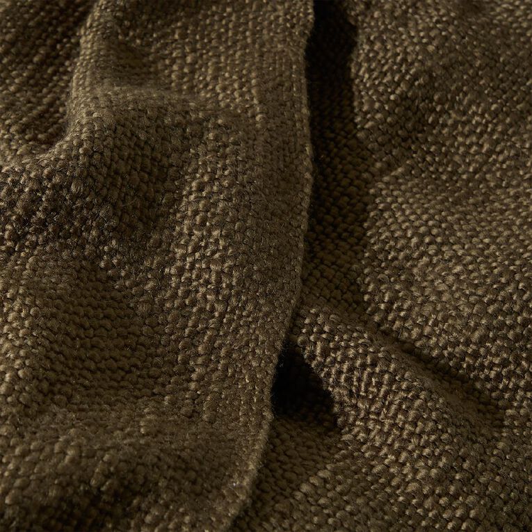 Living & Co Throw Chunky Weave Green Dark 127cm x 152cm, , hi-res