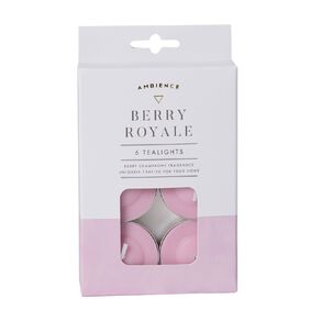 Living & Co Ambience Scented Tealight Candles Berry Royale 6 Pack