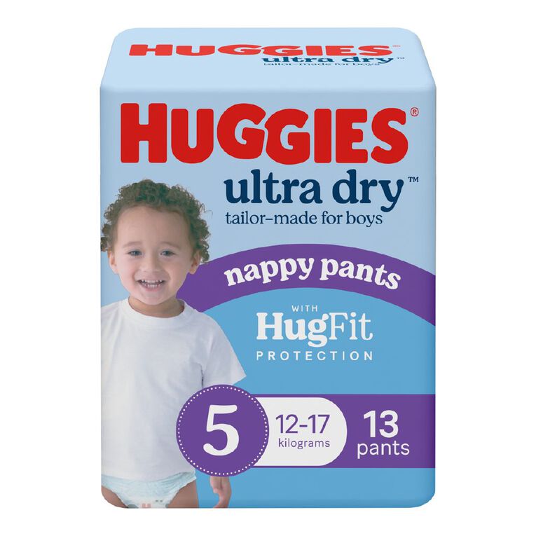 Huggies Ultra Dry Nappy Pants Walker Boy 13 Pack Size 5 12-17kg, , hi-res