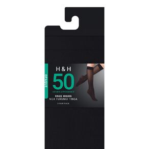 H&H Women's Opaque Knee High Tights 3 Pack