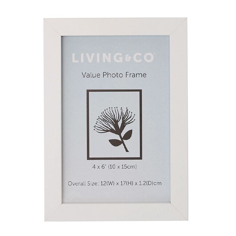 Living & Co Value Photo Frame White 5in x 7in, White, hi-res