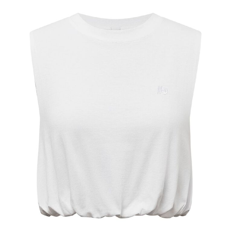 BRDRLESS Billie Sleeveless Muscle Tank, White, hi-res