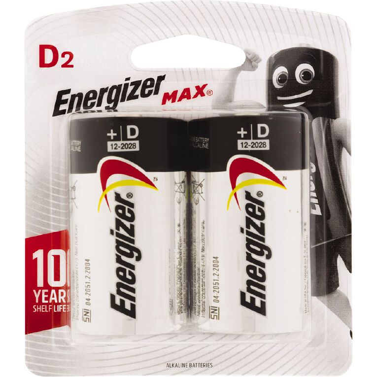 Energizer Max Alkaline Batteries D 2 Pack, , hi-res