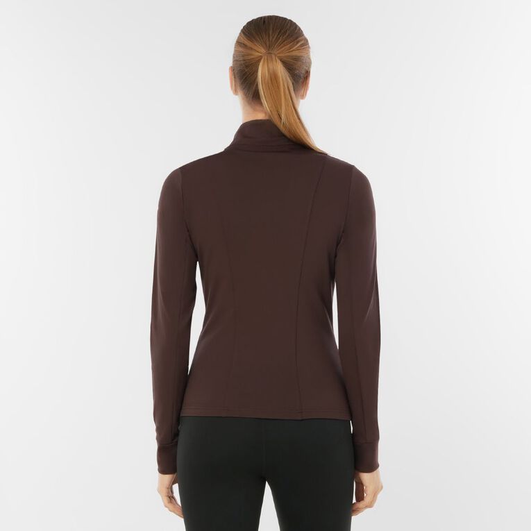 Active Intent Women's Super Soft Zip Jacket, Brown Dark, hi-res
