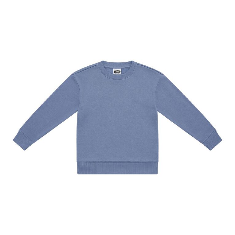 Young Original Kids' Plain Crew Sweat, Blue Mid INFINITY, hi-res