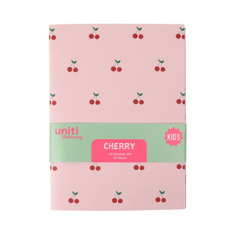 Uniti Kids Cherry A6 3 Pack Notebook, , hi-res