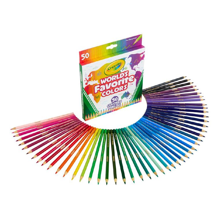 Crayola World's Favourite Colours Pencils 50 Pack, , hi-res