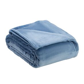 Living & Co Ultra Soft Plush Blanket Blue Queen