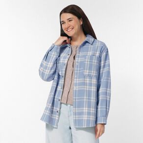 H&H Women's Brushed Felt Like Check Shacket