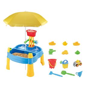 Active Intent Play Deluxe Sand & Water Table with Umbrella 21 Piece