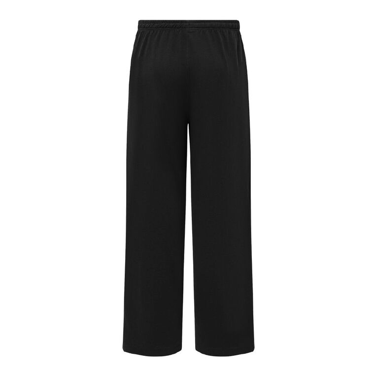H&H Men's Knit Pyjama Pants, Black SOLID, hi-res