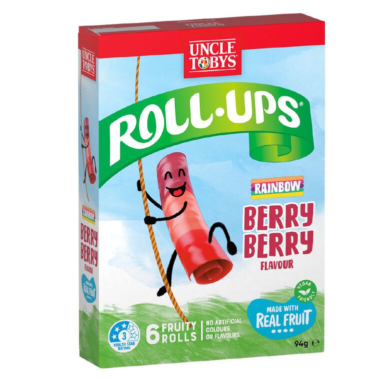 Uncle Tobys Roll Ups Rainbow Berry Berry 94g