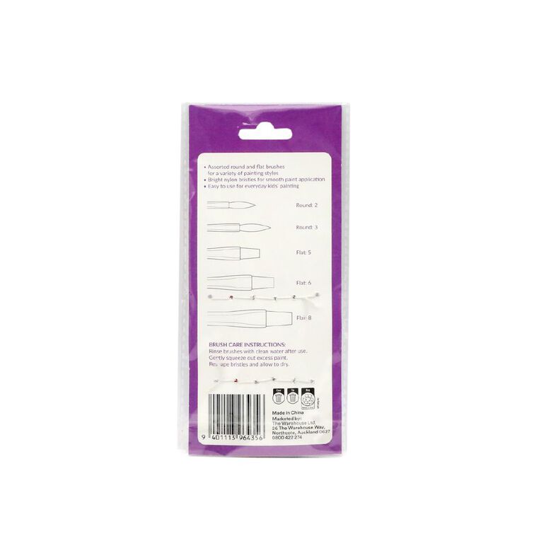 Uniti Kids Paint Brush 5 Pack, , hi-res