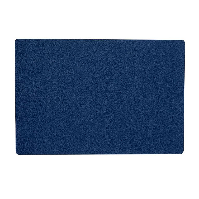 Living & Co Faux Leather Reversible Placemat Grey/Navy 40cm, , hi-res