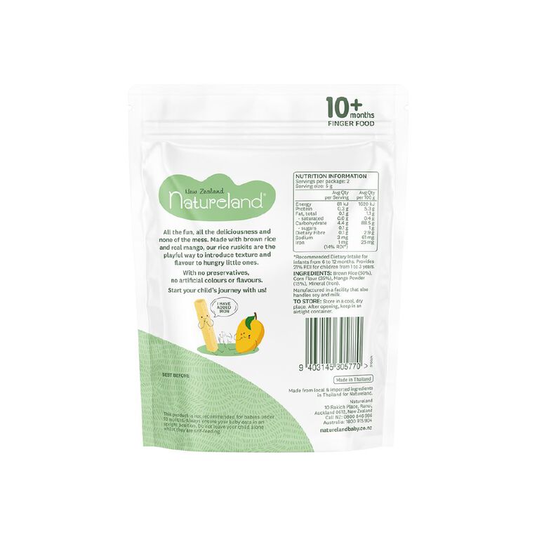 Natureland Mango Rice Ruskits 10g, , hi-res