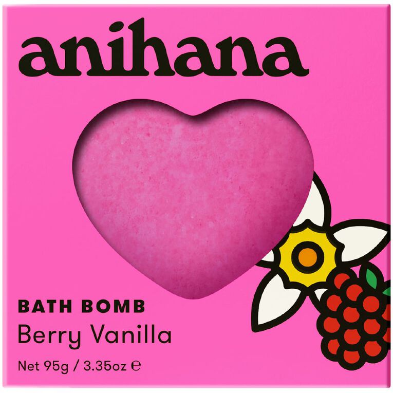 Anihana Heart Bath Bomb Berry Vanilla, , hi-res