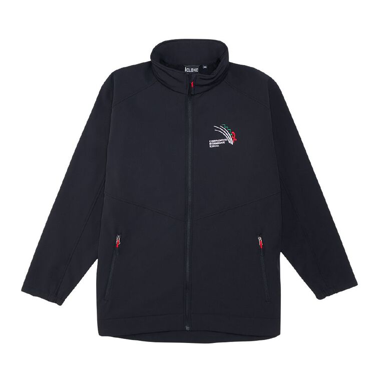 Schooltex Chisnalwood Intermediate New Softshell Jacket with Embroidery, Black/Red, hi-res