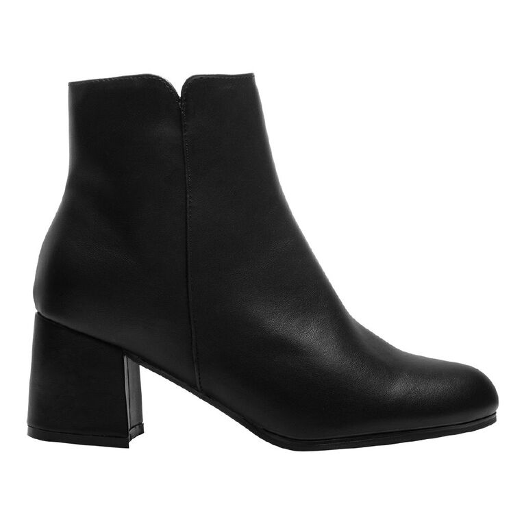 H&H Women's Smooth Zip Up Boots, Black, hi-res