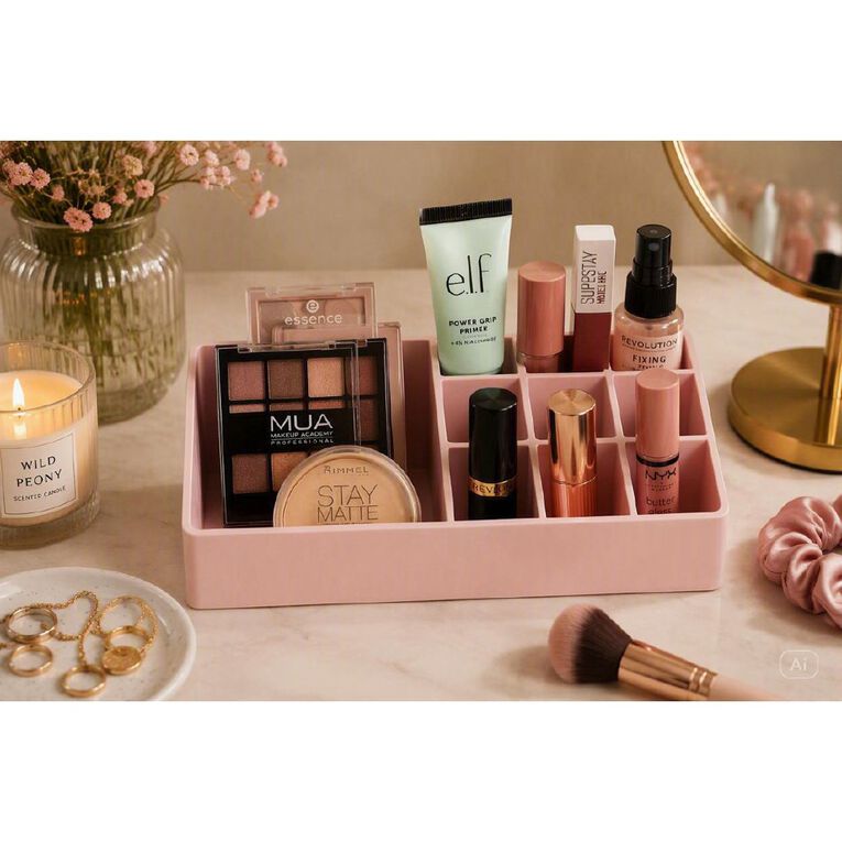 Make Up Storage 9 Section Pink, , hi-res