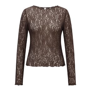 BRDRLESS Lexi Lace Long Sleeve Top