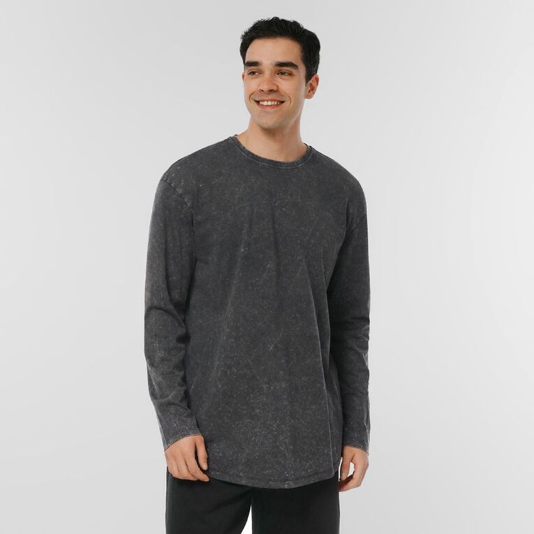 Garage Men's Acid Wash Tee, Black, hi-res