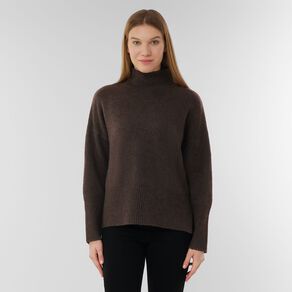 H&H Women's Crop Chunky Funnel Knit Jumper