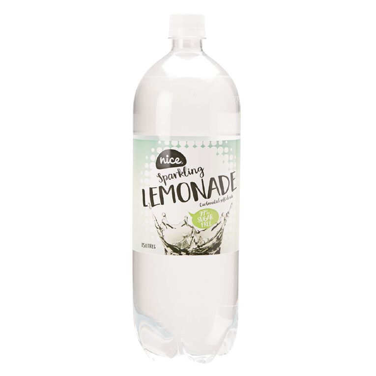 Nice 99% Sugar Free Lemonade Carbonated Soft Drink 1.5L, , hi-res