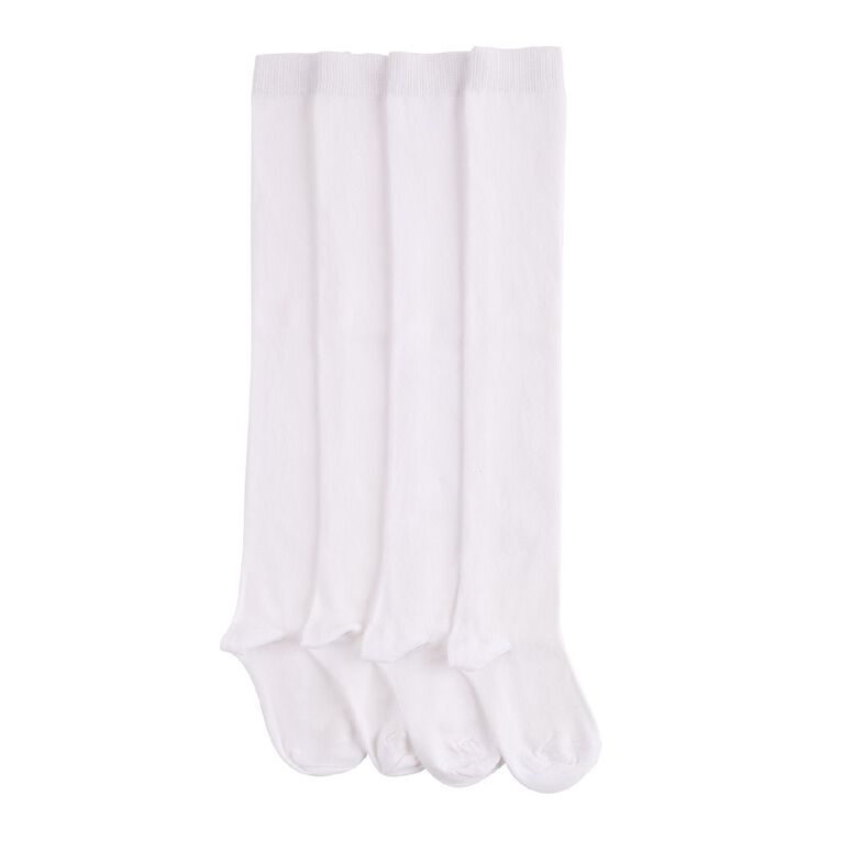 Schooltex Over the Knee Socks 2 Pack, White, hi-res