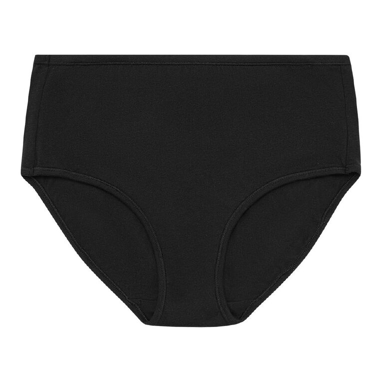 H&H Women's Cotton Comfort Full Briefs, Black, hi-res