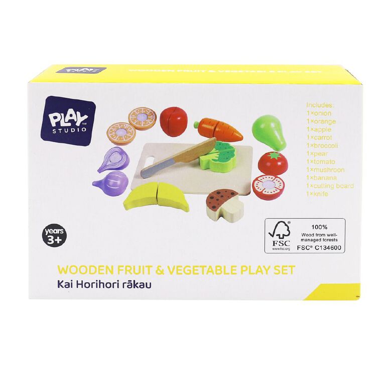 Play Studio Wooden Fruit & Vegetables Play Set, , hi-res