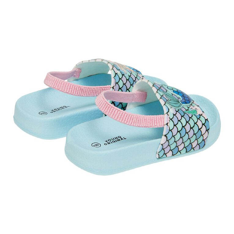 Young Original Junior Kids' Mermaid Slides, Blue Light, hi-res