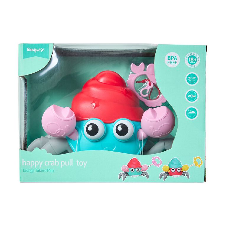 Babywise Happy Crab Pull Toy Assorted, , hi-res