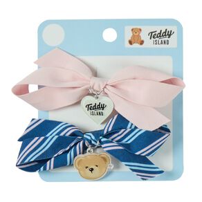 Teddy Island Bow Charm Clip 2 Pack